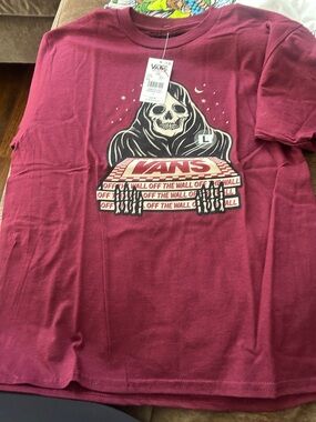 Vans Burgundy Skull Graphic Tee